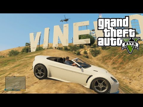 GTA 5: View from VINEWOOD SIGN - How To Find Vinewood (Hollywood) Sign (GTA V)