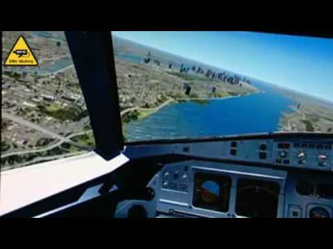 COCKPIT VIEW OF HUDSON RIVER FLIGHT | US Airways Airbus A320 Flight 1549 pilot's view