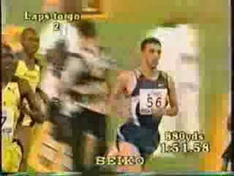 Hicham El Guerrouj sets a world record in the mile