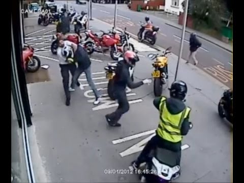 Gang's Attempted Ducati Robbery Croydon Motorbike Showroom Caught On CCTv. 4/09/2012