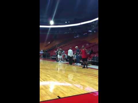 Romeo Miller dunks at Miami Heat gym