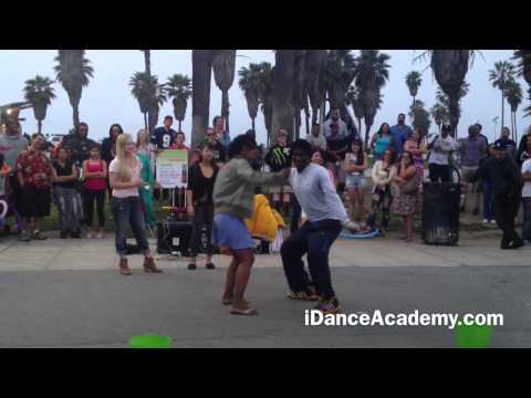 How White, Asian, Black, and Mexican People Dance- Mr. Animation Venice Beach Street Performer