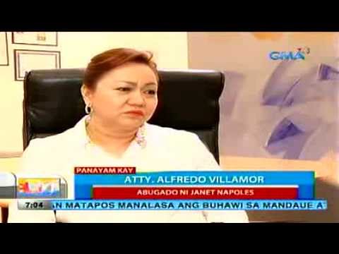 Arnold Clavio's interview with Atty. Alfredo Villamor(Janet Napoles' Lawyer) November 5 2013