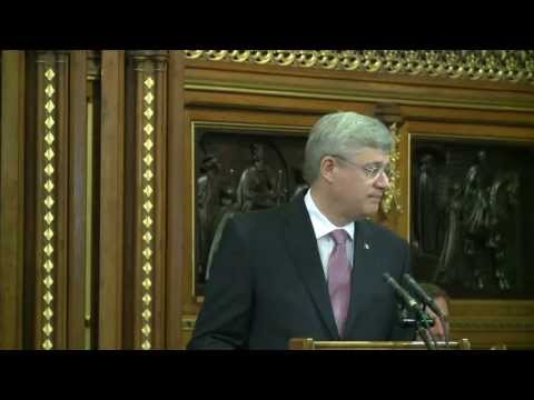 Canadian PM Harper addresses British Parliament