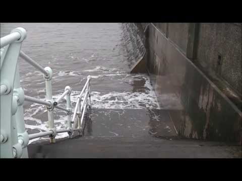 FLOODS AT BLUE ANCHOR WEST SOMERSET UK 4 JANUARY 2014.