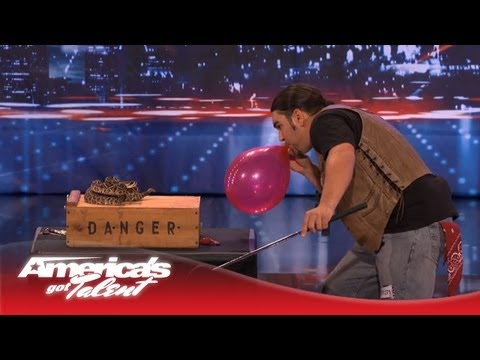 David The Cobra Kid Has a Snake Pop a Balloon - America's Got Talent