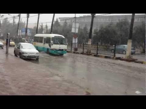 الثلج في إربد :) Snow in Irbid 9/1/13