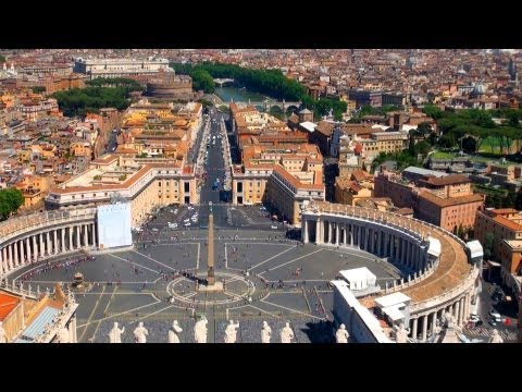 Great views of VATICAN City, St. Peter's Basilica, Rome - [HD]