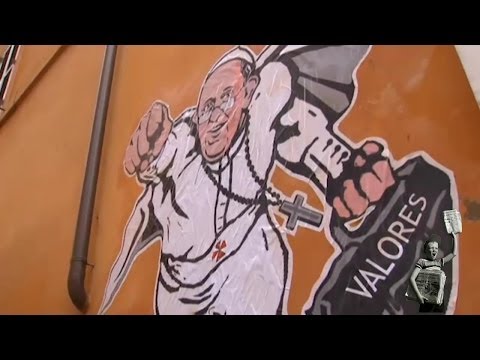 Superpope graffiti pops up in Vatican City