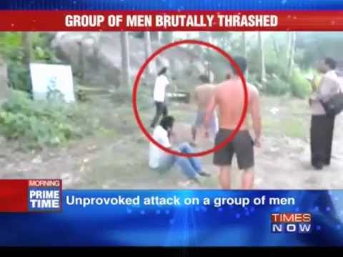 Group of men thrashed in Guwahati as Cops look on