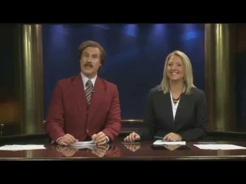 Will Farrell as Anchor Man Ron Burgundy Co-Hosts Real News Cast!