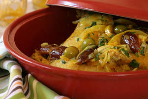 A traditional ceramic tagine.