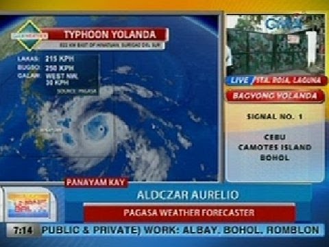 UB: Bagyong Yolanda, posibleng dumaan sa Leyte, Biliran at Masbate