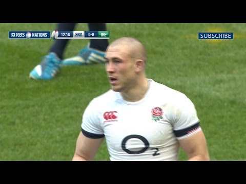 Great save from Mike Brown - England v Ireland 22nd February 2014