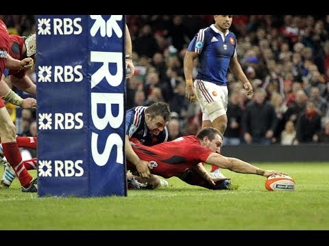 Super Sam Warburton Try - Wales v France 21st February 2014