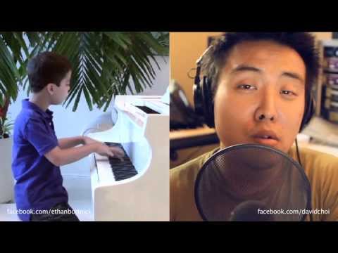 Elton John - Your Song Cover -  David Choi w/ 10 Year old Ethan Bortnick