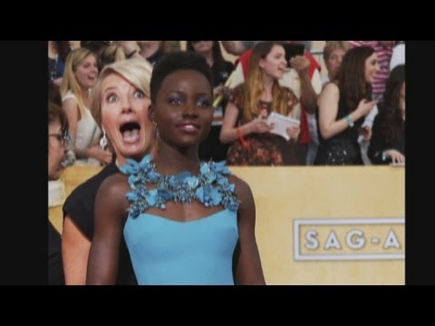 Screen Actors Guild Awards: Emma Thompson photobombs Lupita Nyong'o