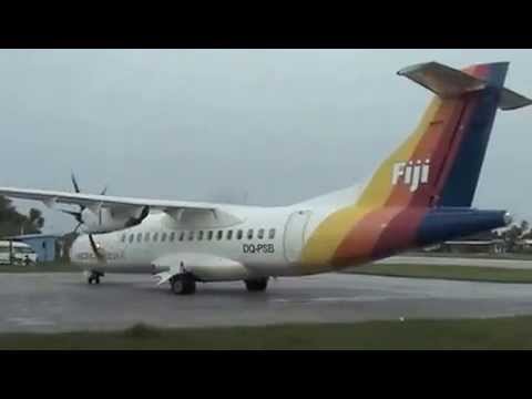 Flight Departure from Funafuti Airport in Tuvalu .. 05/02/13