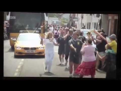 London 2012 Olympic Torch Relay Leominster Sharron Davies & Jordan Baxter