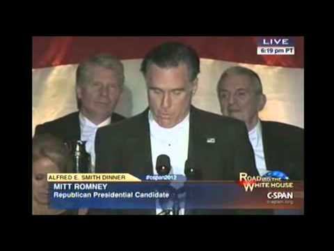 Mitt Romney's surprisingly hilarious speech at the Al Smith dinner