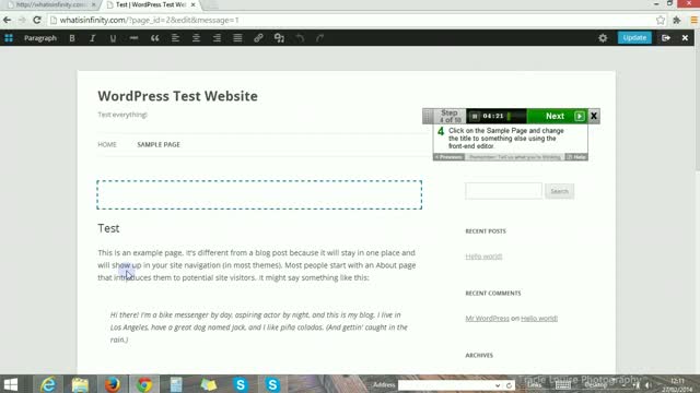 WordPress Front-end Editor 0.8.4 — Usability Test 1