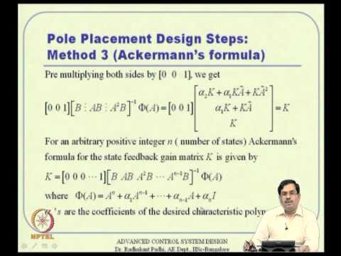 Mod-09 Lec-21 Pole Placement Control Design