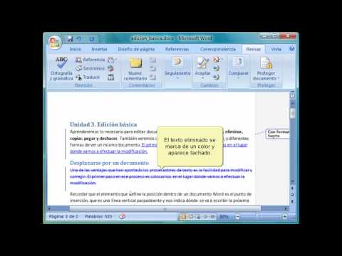 Curso de  Word 2007. Control de cambios.