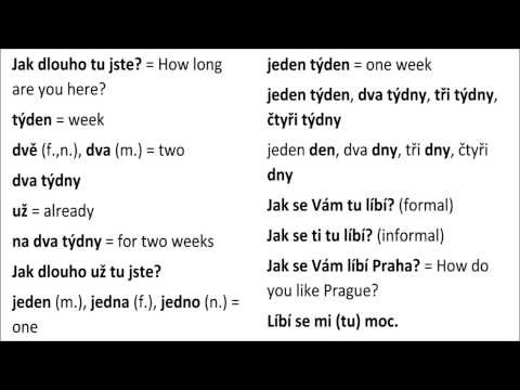 Czech language lesson 1