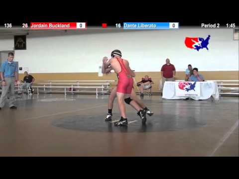 2012 Schoolboy Nat. Duals  136: Jordain Buckland vs. Dante Liberato