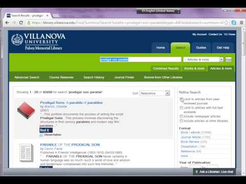 Finding Scholarly Journal Articles (Falvey Information Challenge)