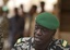 Coup leader Capt. Amadou Haya Sanogo addresses the press at junta headquarters in Kati, outside Bamako, Mali Friday, March 30, 2012.