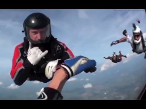 Dramatic moment unconscious skydiver rescued mid-air captured on helmet camera