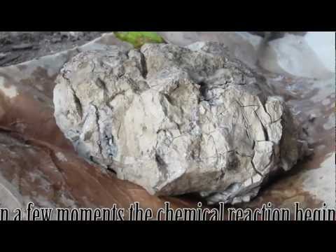 Making Quicklime from a Traditional Lime Kiln - Cooked limestone + Water = Quicklime