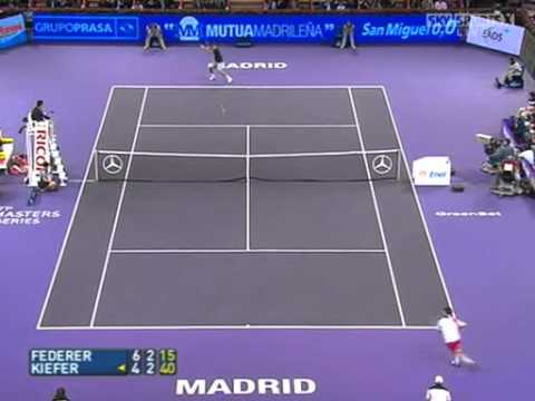 Roger Federer vs Nicolas Kiefer -- Madrid 2007 Highlights