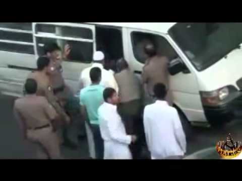 Police Arresting Ethiopian woman in Jeddah, Saudi Arabia