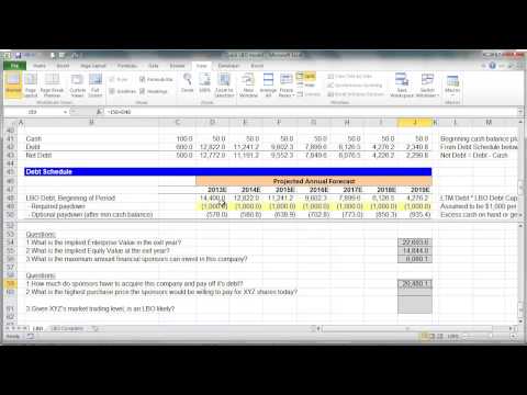 Financial Modeling Quick Lesson: Simple LBO Model (3 of 3)