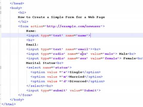 How to Create Web Pages Using HTML : How to Create a Simple Form for a Web Page