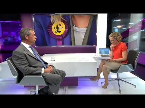 Ch4's Cathy Newman failed hatchet job at Nigel Farage / UKIP (05Aug13)