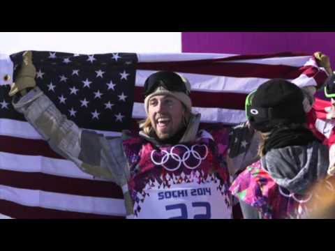 American Snowboarder Celebrates Gold Medal Win