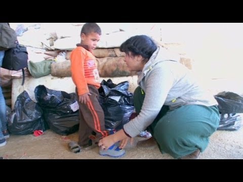 Winter boots for Syrian refugees