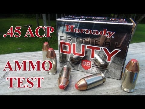 AMMO TEST:  Hornady Critical Duty .45 ACP +P 220 gr JHP