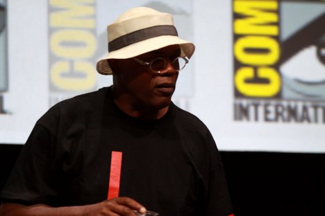 Samuel L. Jackson speaking at the 2013 San Diego Comic Con International, for "Captain America: The Winter Soldier", at the San Diego Convention Center in San Diego, California.