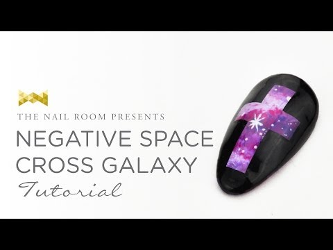 Negative Space Cross Galaxy - Japanese Gel Nail Art Tutorial [HD]