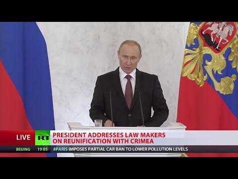 Crimea\'s secession from Ukraine was just like Kosovo\'s secession from Serbia, and any arguments otherwise are just attempts to bend the West-advocated rules that were applied to the Kosovo case, Russian President Vladimir Putin said. READ MORE: http://on.rt.com/0e4qji

RT LIVE http://rt.com/on-air

Subscribe to RT! http://www.youtube.com/subscription_center?add_user=RussiaToday

Like us on Facebook http://www.facebook.com/RTnews
Follow us on Twitter http://twitter.com/RT_com
Follow us on Instagram http://instagram.com/rt
Follow us on Google+ http://plus.google.com/+RT

RT (Russia Today) is a global news network broadcasting from Moscow and Washington studios. RT is the first news channel to break the 1 billion YouTube views benchmark.