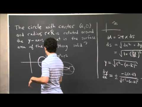 Surface Area of a Torus | MIT 18.01SC Single Variable Calculus, Fall 2010