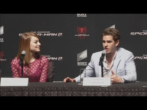 Emma Stone and boyfriend Andrew Garfield at Amazing Spider-Man 2 fan event in Singapore