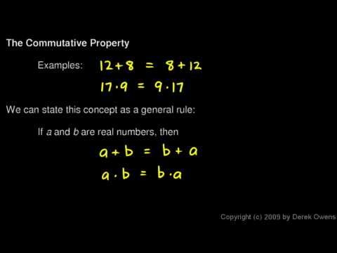 Algebra 1  2.01a - The Commutative Property