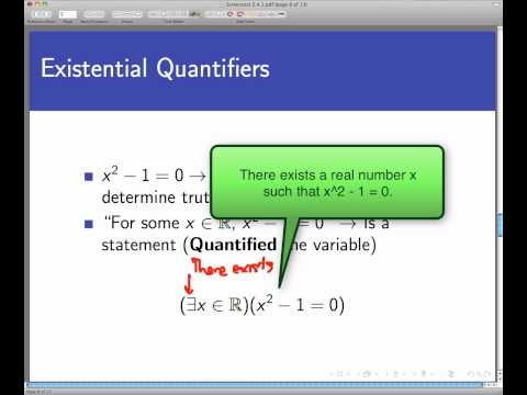 Quantified statements (Screencast 2.4.1)