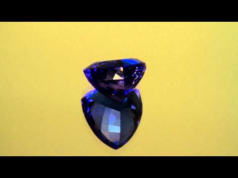 8.26 Carat Trilliant Tanzanite with Vivid Violet Blue Color