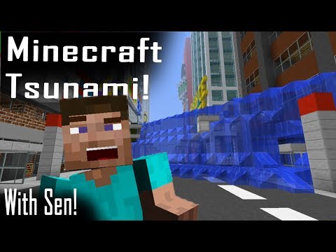 Minecraft | TSUNAMI MOD! | Entire city wiped out!